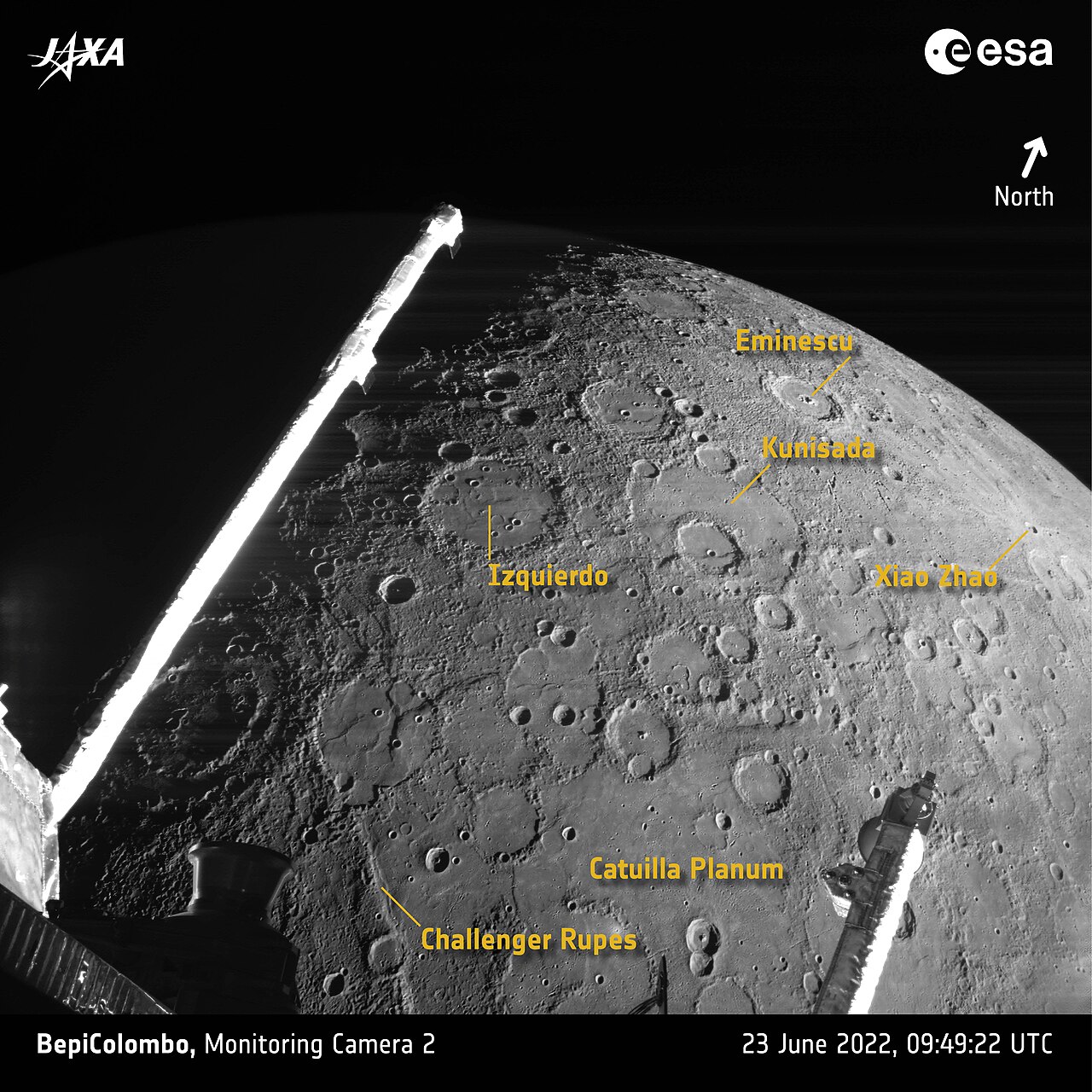 dark mysterious landscape (foto: ESA/BepiColombo/MTM / CC BY-SA 3.0 igo, Wikimedia Commons)
